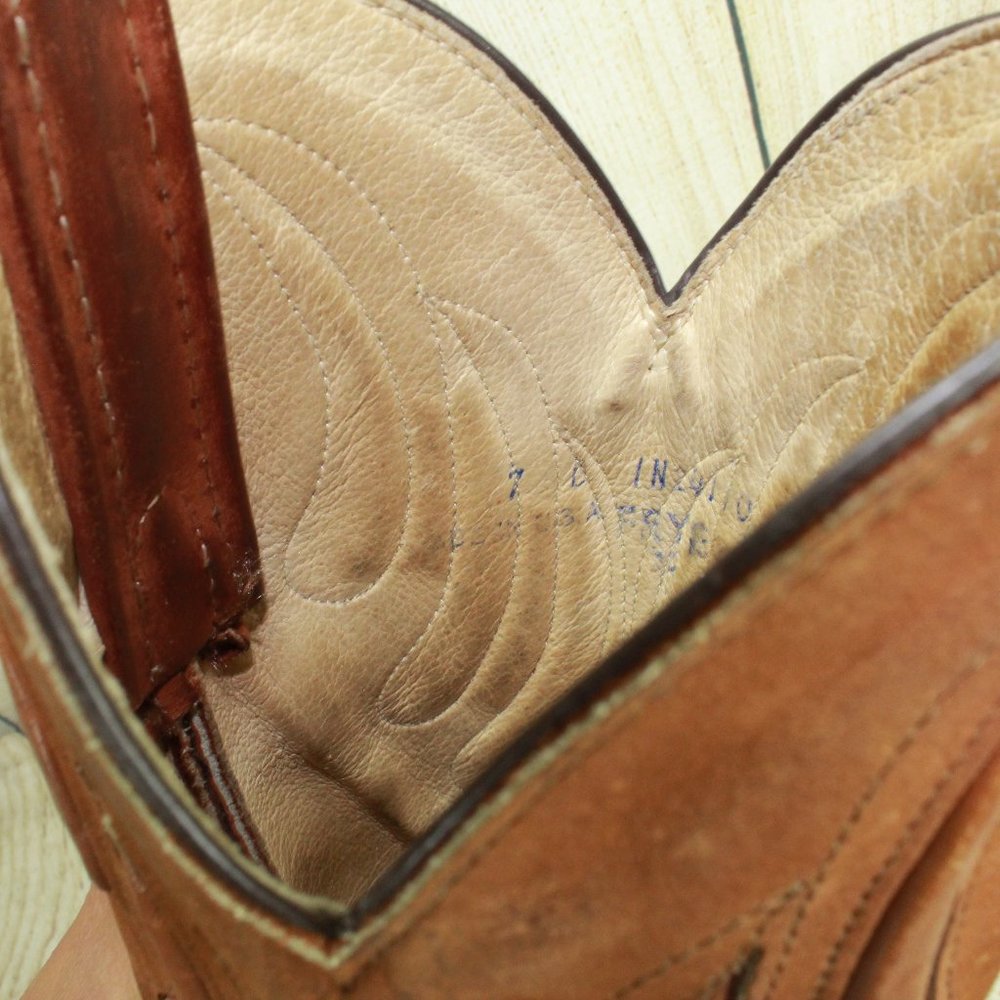 VTG! FRYE Rodeo Western Cowgirl Heeled Boots Sz 7 - Picture 8 of 9